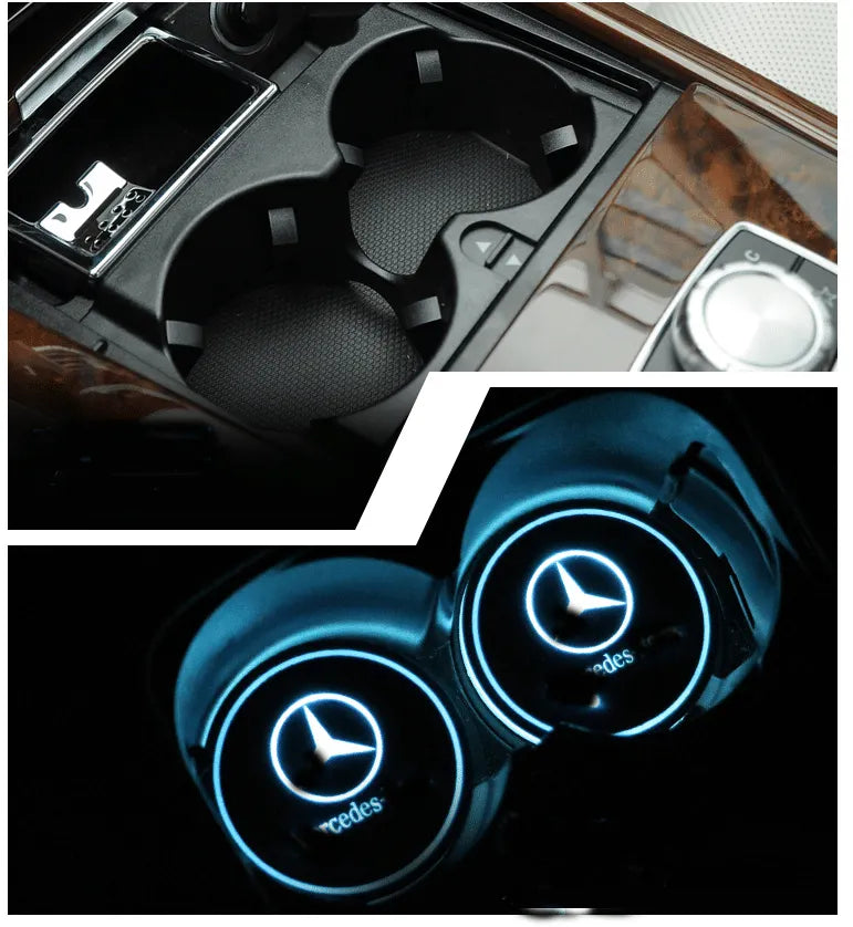 Hot Sale 🎁50% OFF 🎁7 Colors Led Car Logo Cup Lights up Holder(1 pair)
