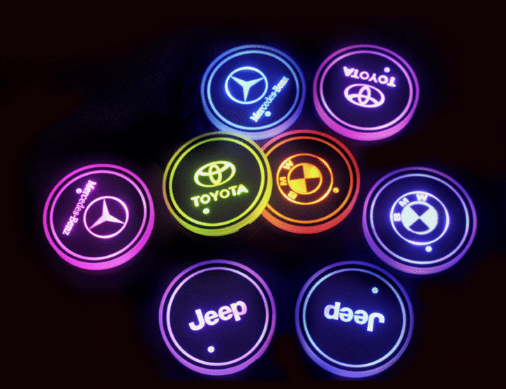 Hot Sale 🎁50% OFF 🎁7 Colors Led Car Logo Cup Lights up Holder(1 pair)