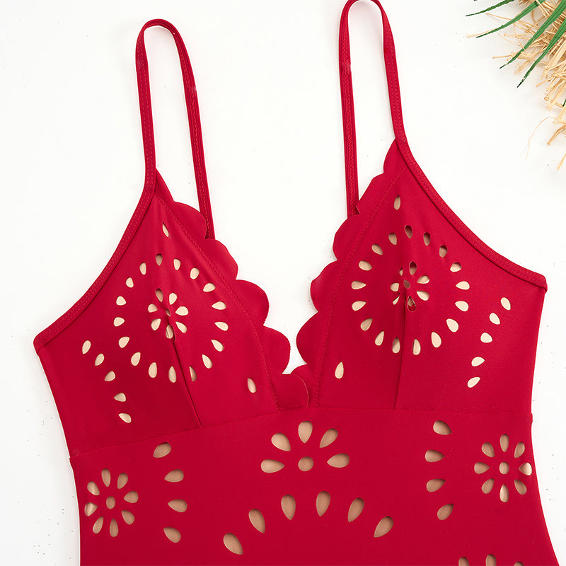 Women’s Sexy One Piece Swimsuit with Matching Swim Long Skirt